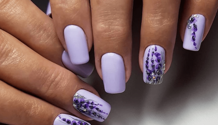 фиолетовые ногти маникюр в архангельске